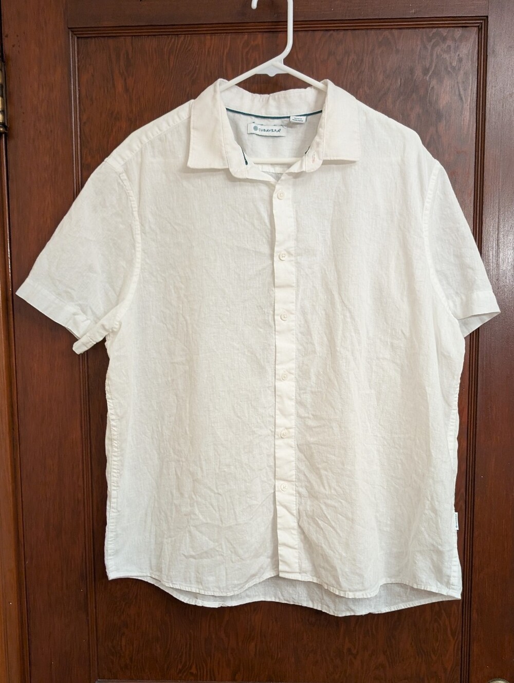 Men's Cubavera Linen/ Cotton Blend Short Sleeve Button-Up